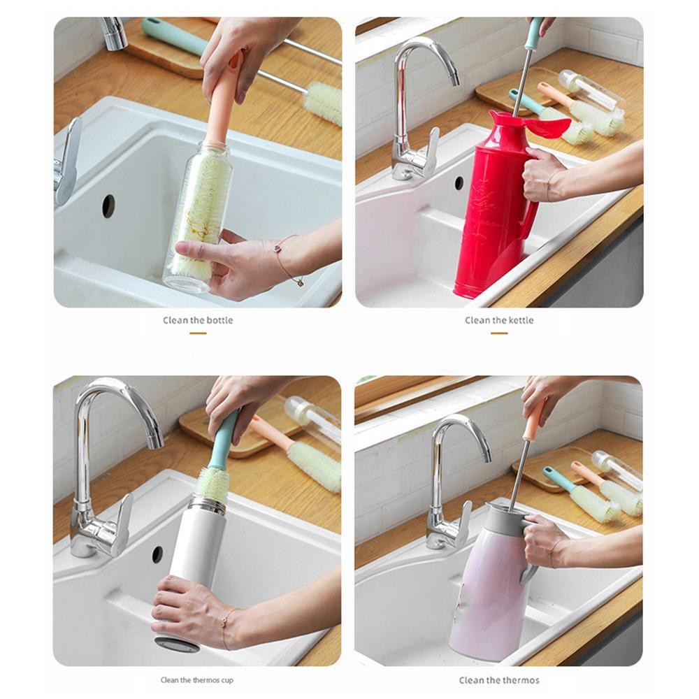 Long Handle Flexible Bottle Cleaning Brush Kitchen Teapot Cleaner Tool