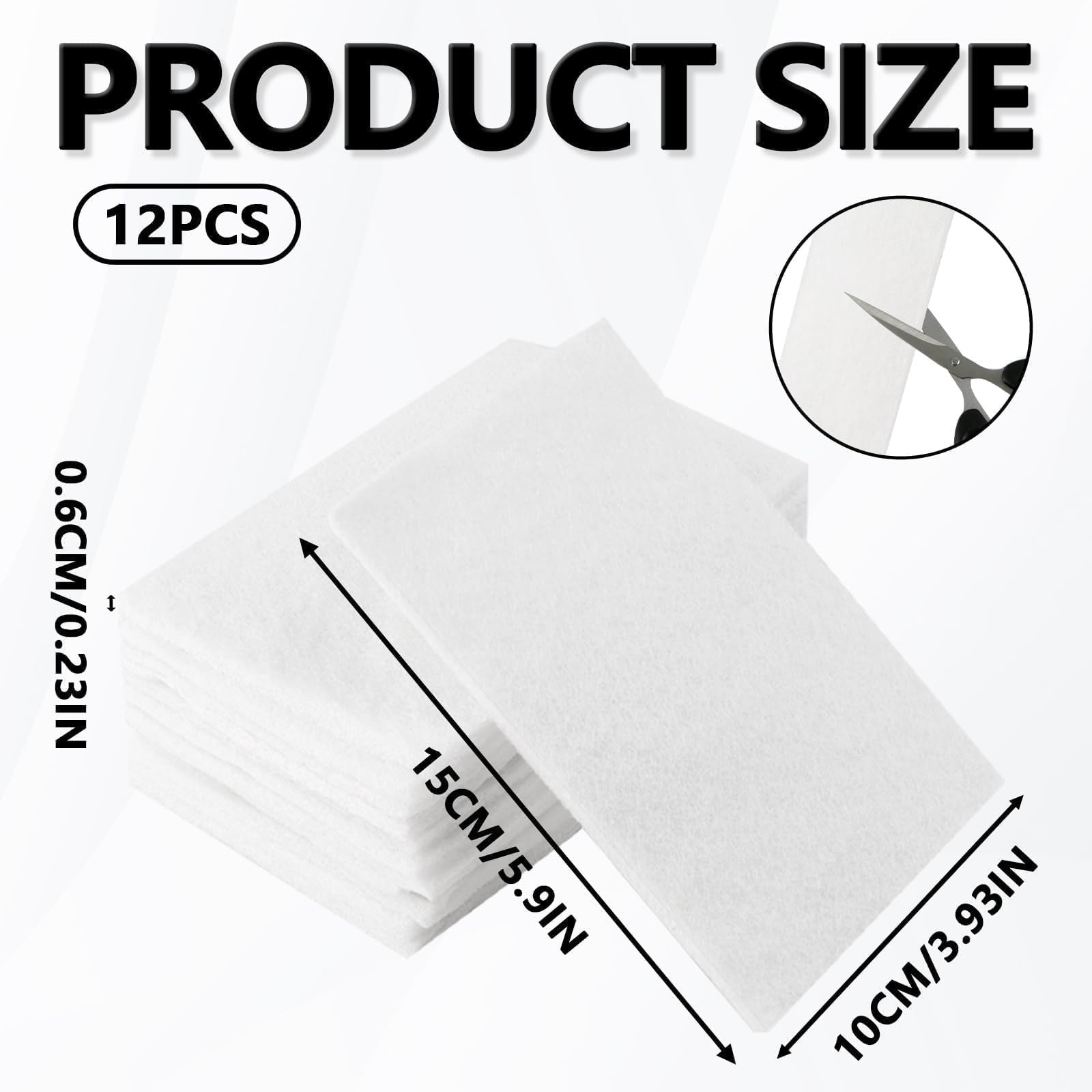 12PCS White Non Woven Pads & Non Scratch Scrubbing Pads 4×6 Inch Light Duty S…