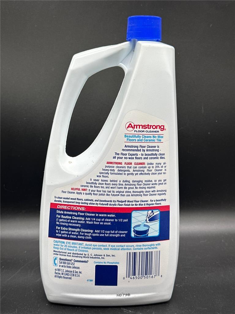 Armstrong Floor Cleaner Cleans No-Wax & Ceramic Floors SC Johnson RARE 40oz FULL