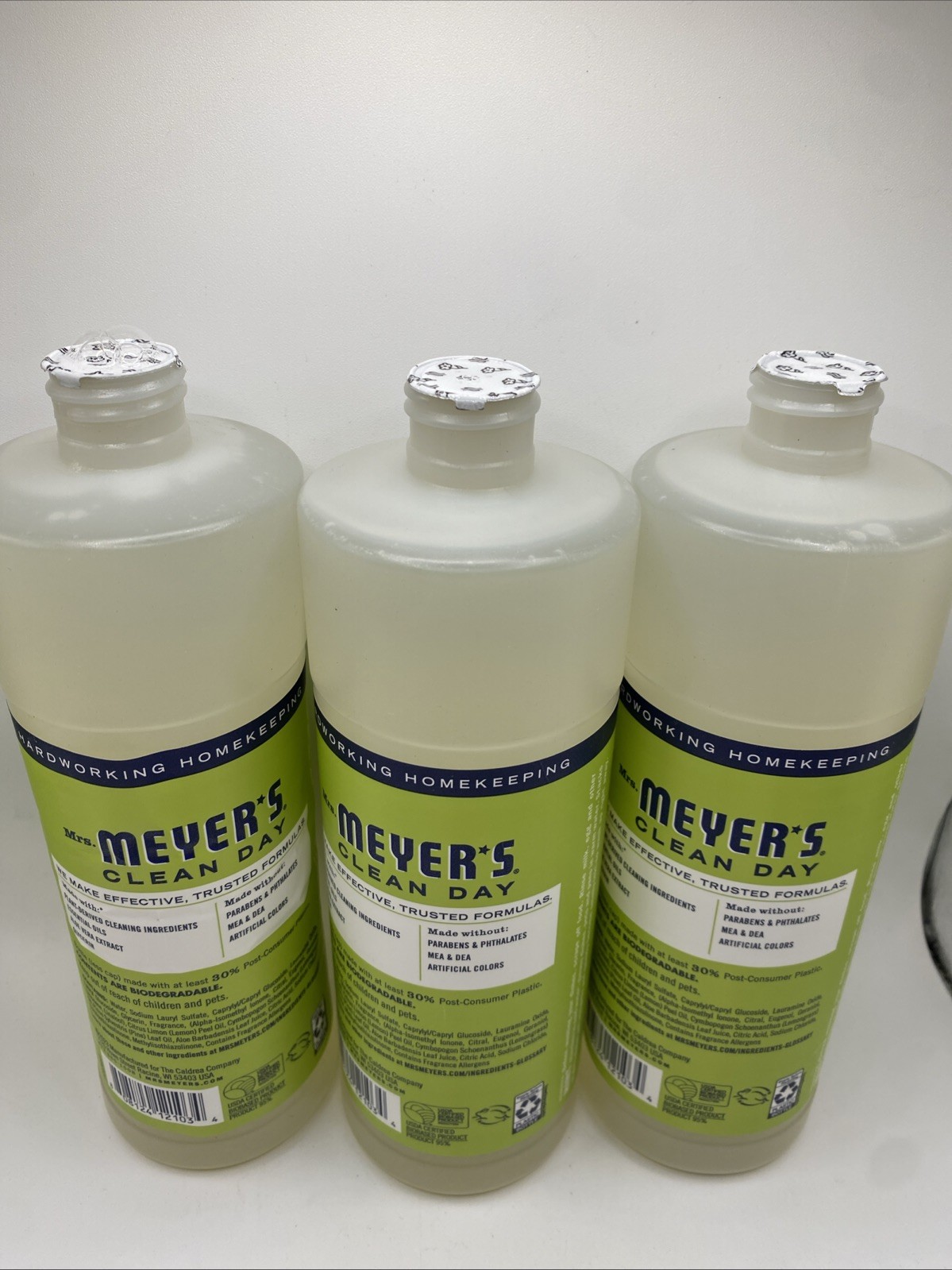 Mrs Meyer’s Clean Day Dish Soap Lemon Verbena Plant Based 16 Fl Oz 3-PACK