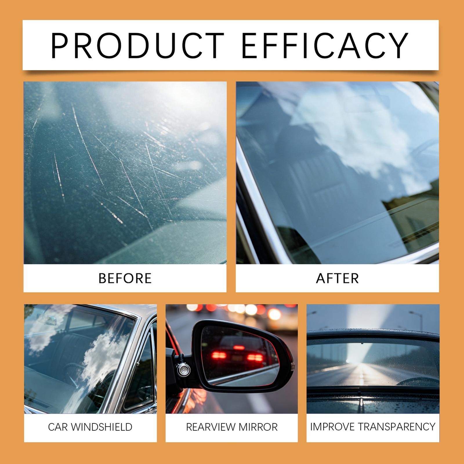 Glass Scratch Remover 50g with Sponge Polishing Cleaning Wax Car Repair