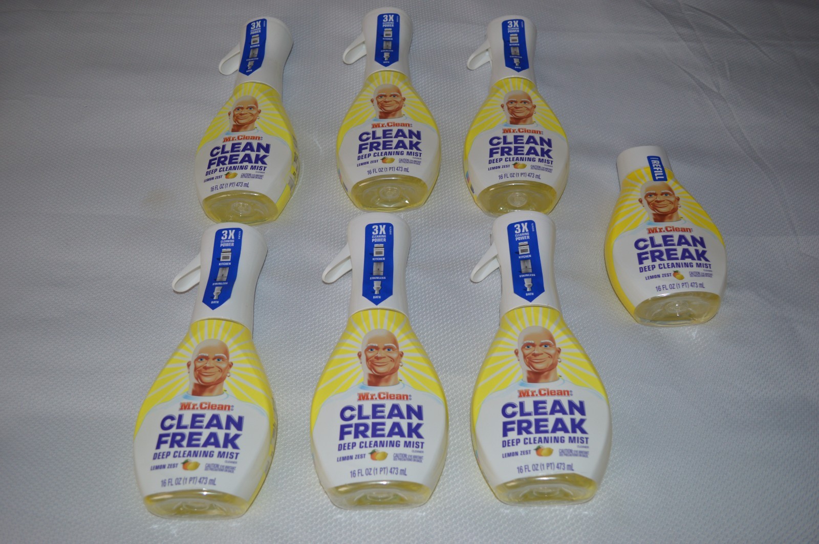 MR. CLEAN ~ CLEAN FREAK ~ DEEP CLEANING MIST CLEANER ~ LEMON ZEST ~ (7) COUNT