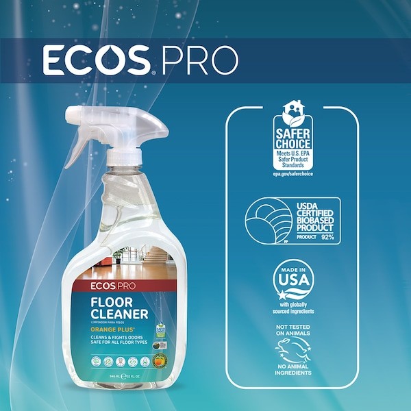 Ecos Pro Pl9295/06 Floor Cleaner,Orange,Liquid,Pk6