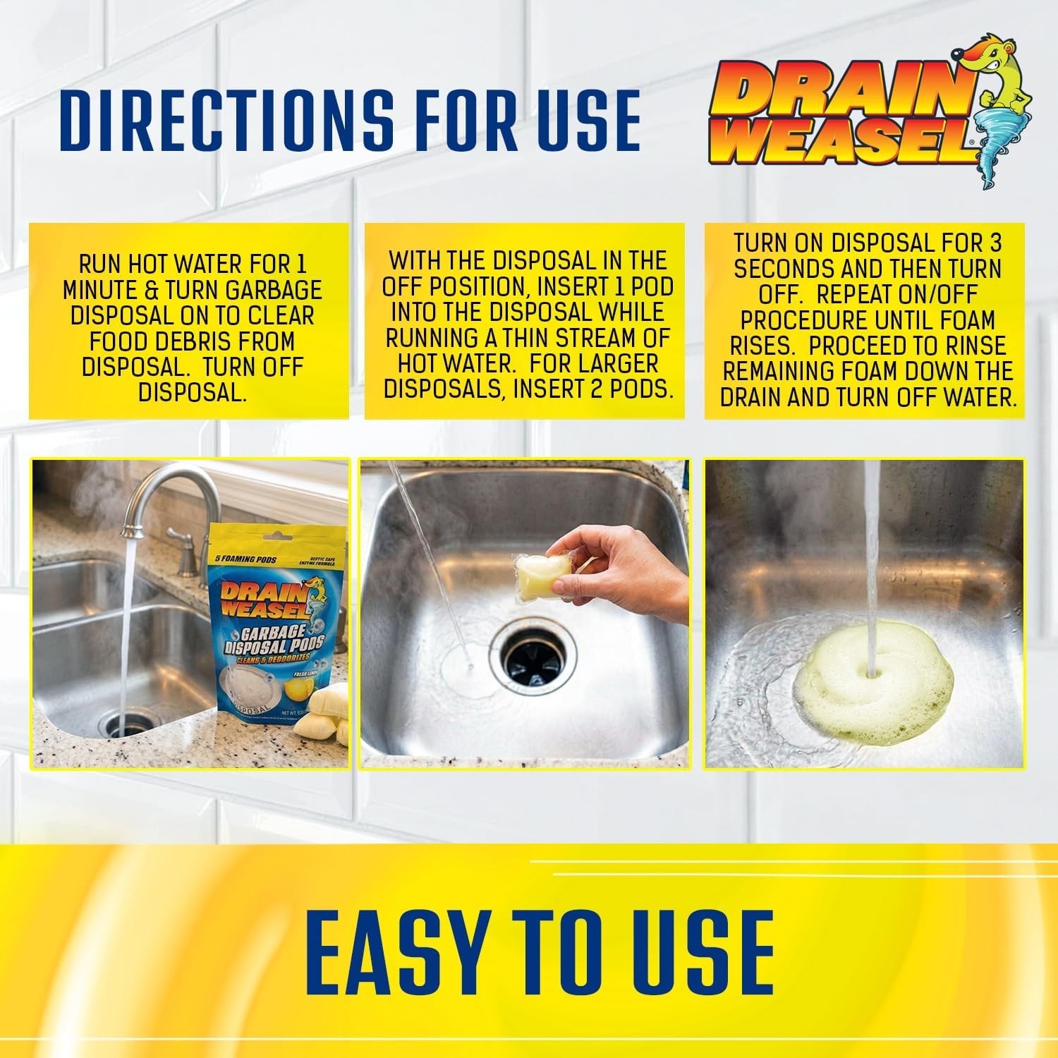 Septic-Safe Garbage Disposal Pods – Foaming Action for Odor-Free Kitchen