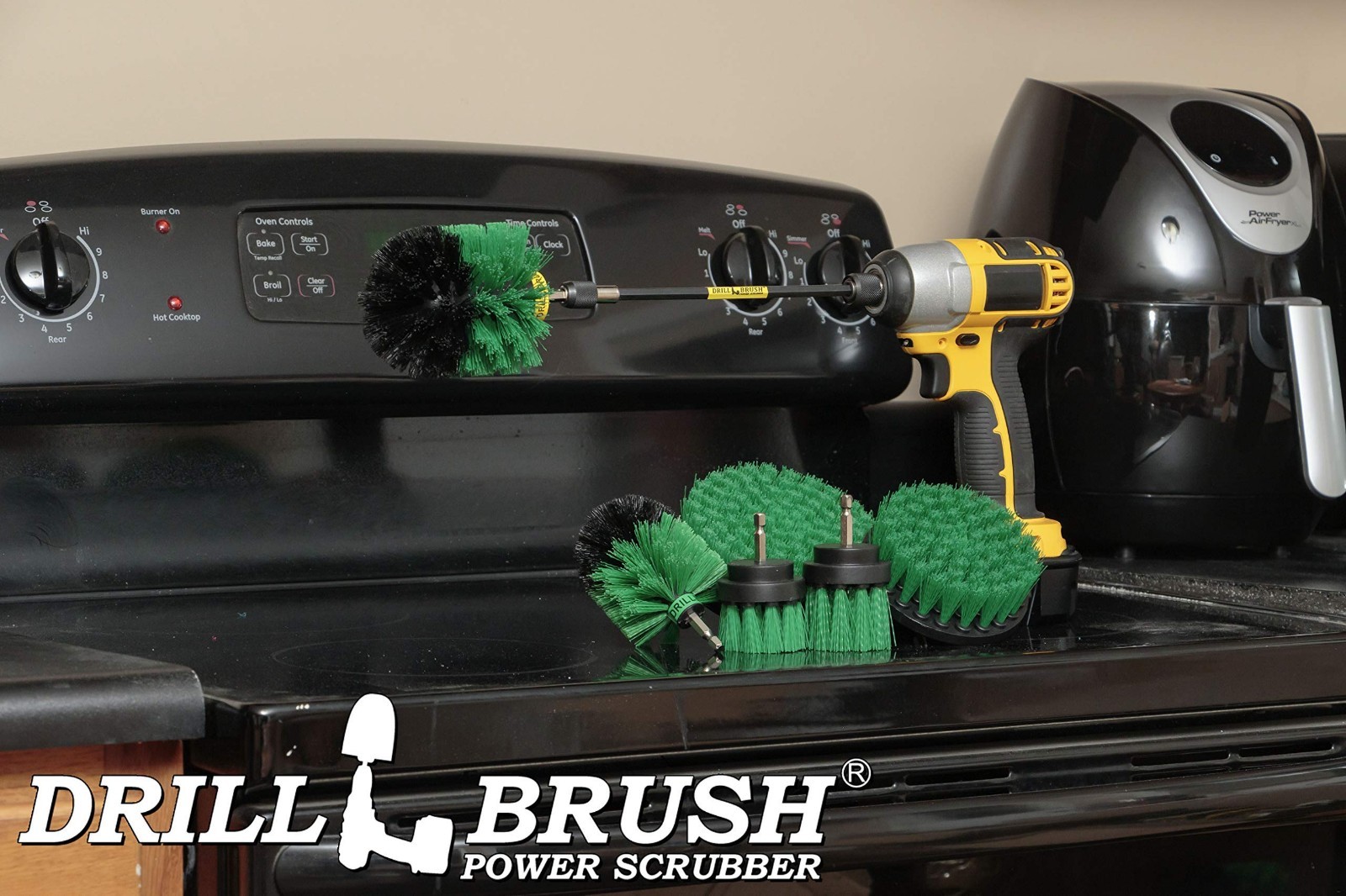 Kitchen Cleaning Set – Scrubber Brushes, Oven & Pan Scrub Tools, Drill Brush Kit