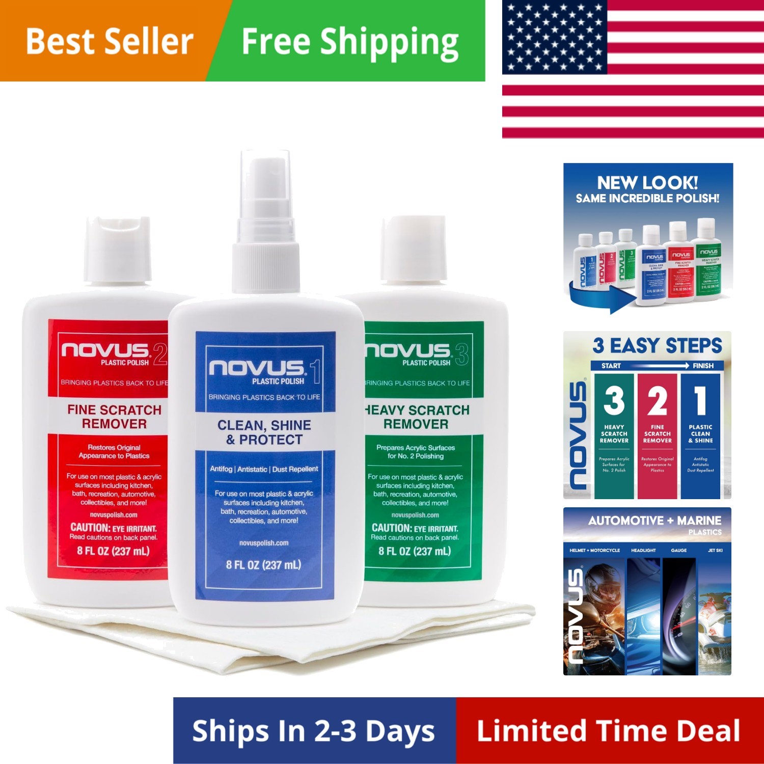 PK1-8 | Plastic Clean & Shine Fine Scratch Remover Heavy Scratch Remover and …