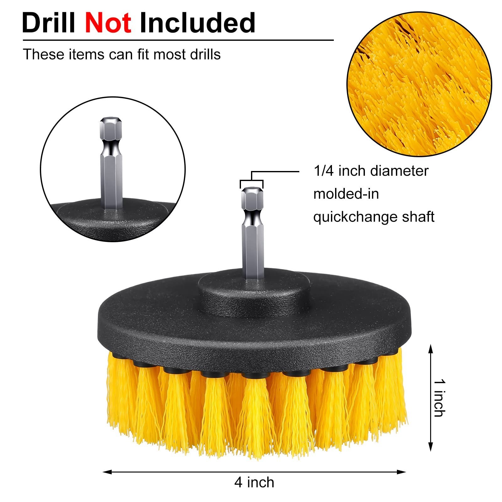 6 Pcs Power Scrubber Drill Brush Cleaning Kit for Bathroom, Kitchen, Tile & Auto