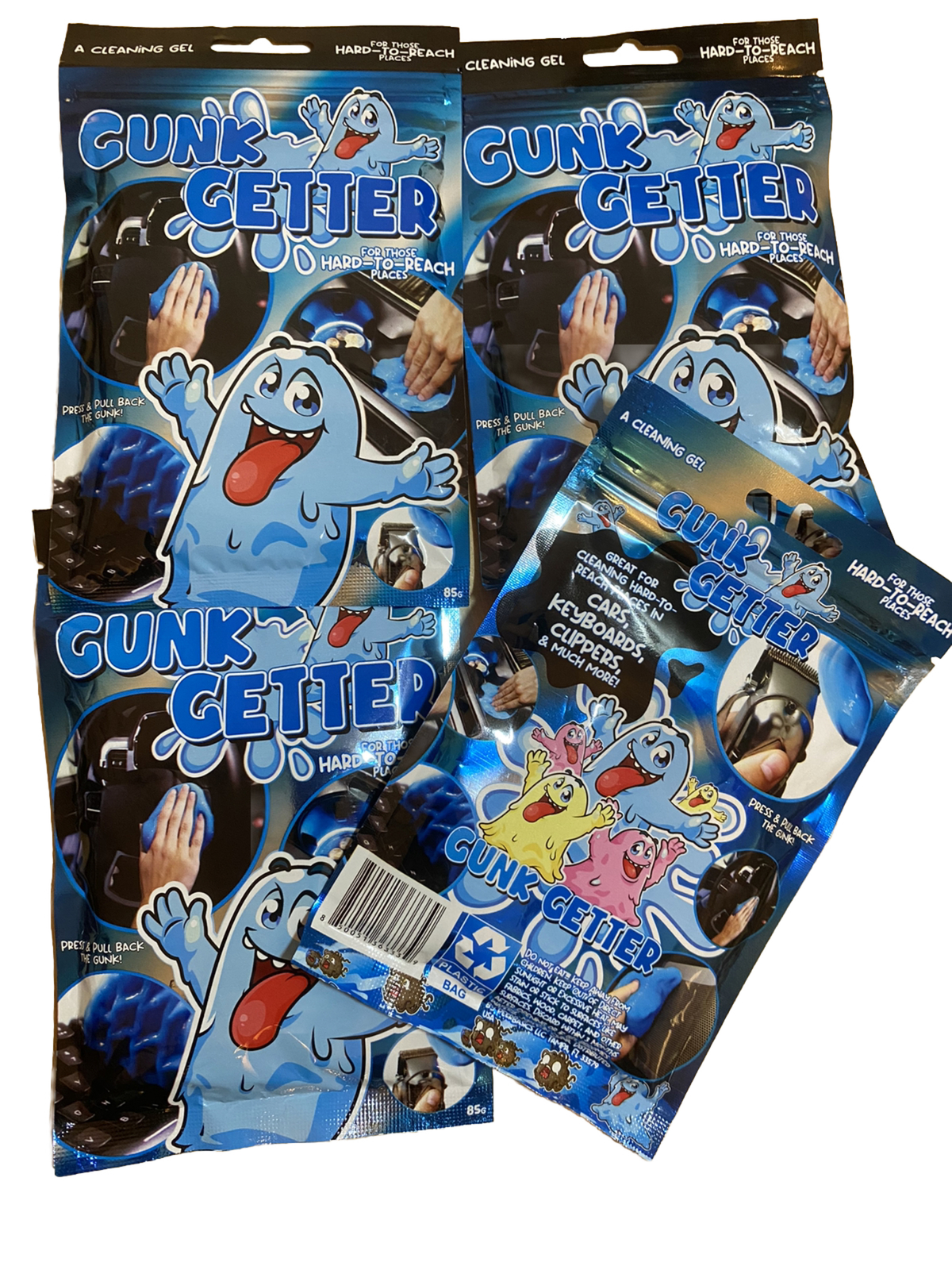 Gunk Getter for Cleaning Gel for Those Hard to Reach Places. NEW LOT of 4