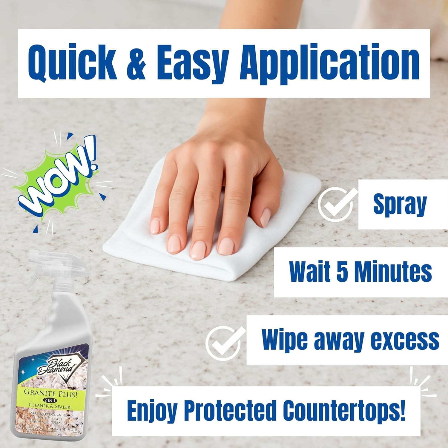 Granite Plus! Liquid Stone Care – 1 Gallon, Tough on Messes, Gentle on Surfaces