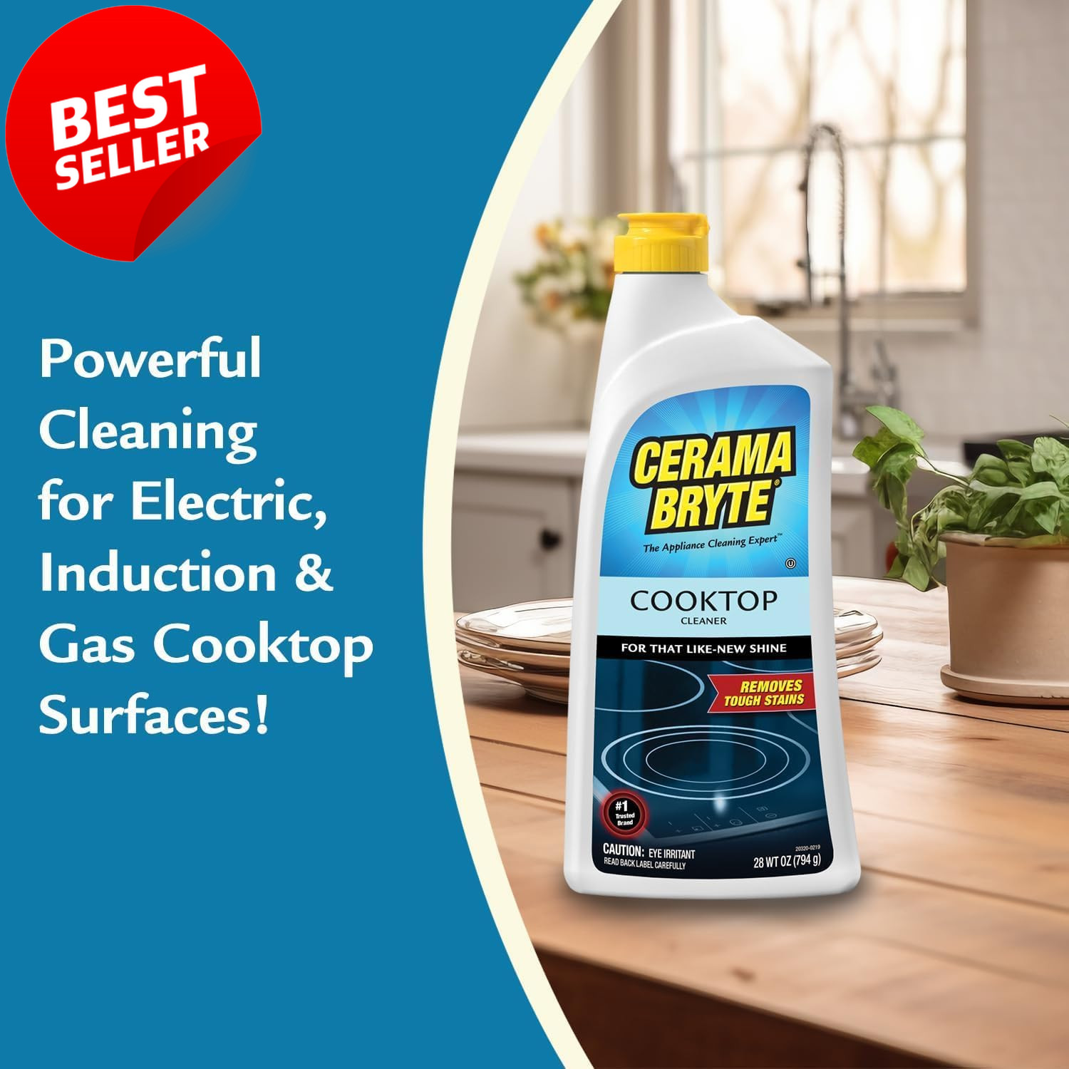 Ceramic Cooktop Cleaner Kit 28Oz Scraper 10Pads Burnt-On Grease Remover US