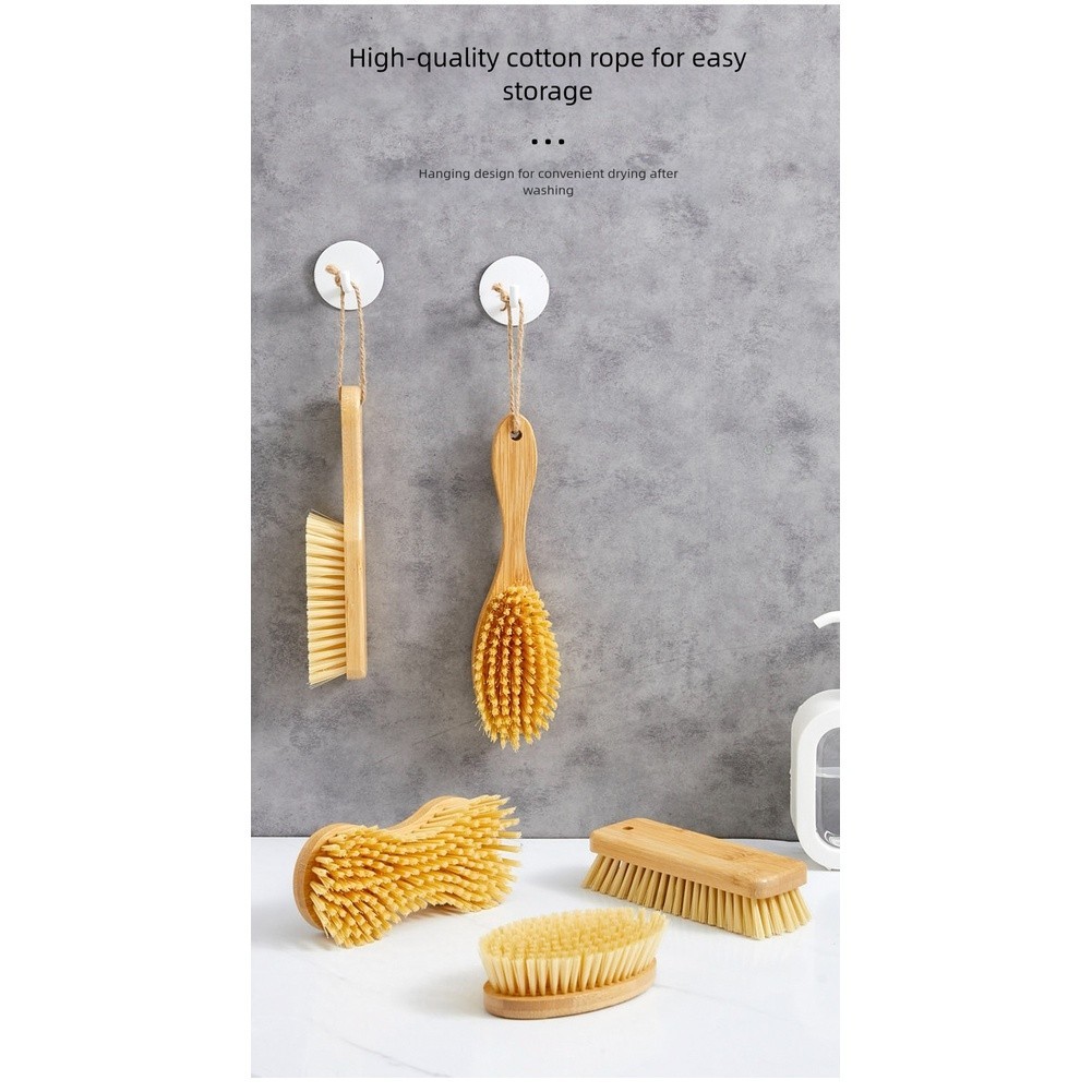 Wooden Handle Brush with PET Bristles for Cleaning For Clothes Shoes Surfaces