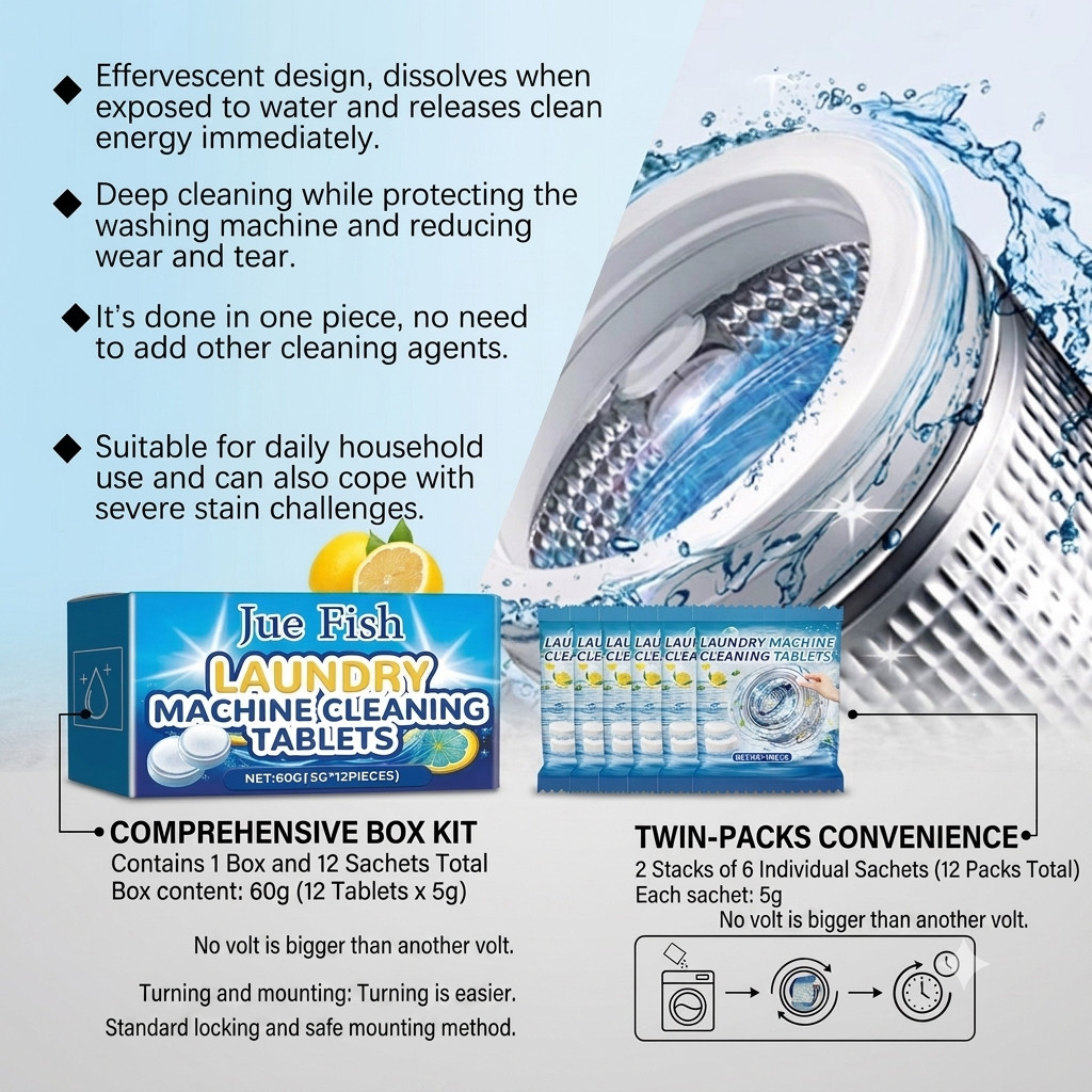 Uproot Clean Washing Machine Cleaner Tablets – 12 Pack for a 12 Month Supply. Fo