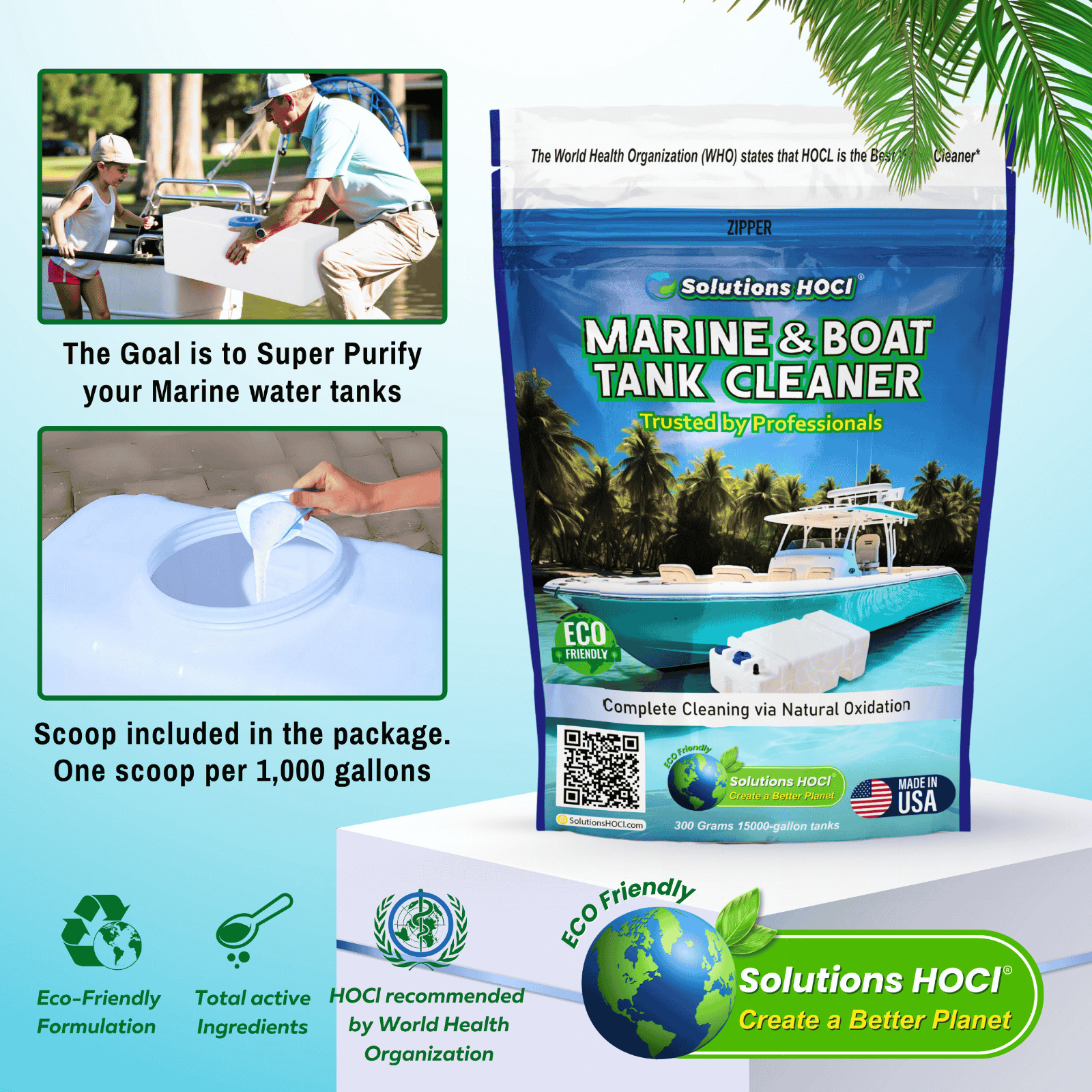 Marine & Boat Water Tank Cleaner 300g – Eco-Friendly, Bleach-Free Descaler