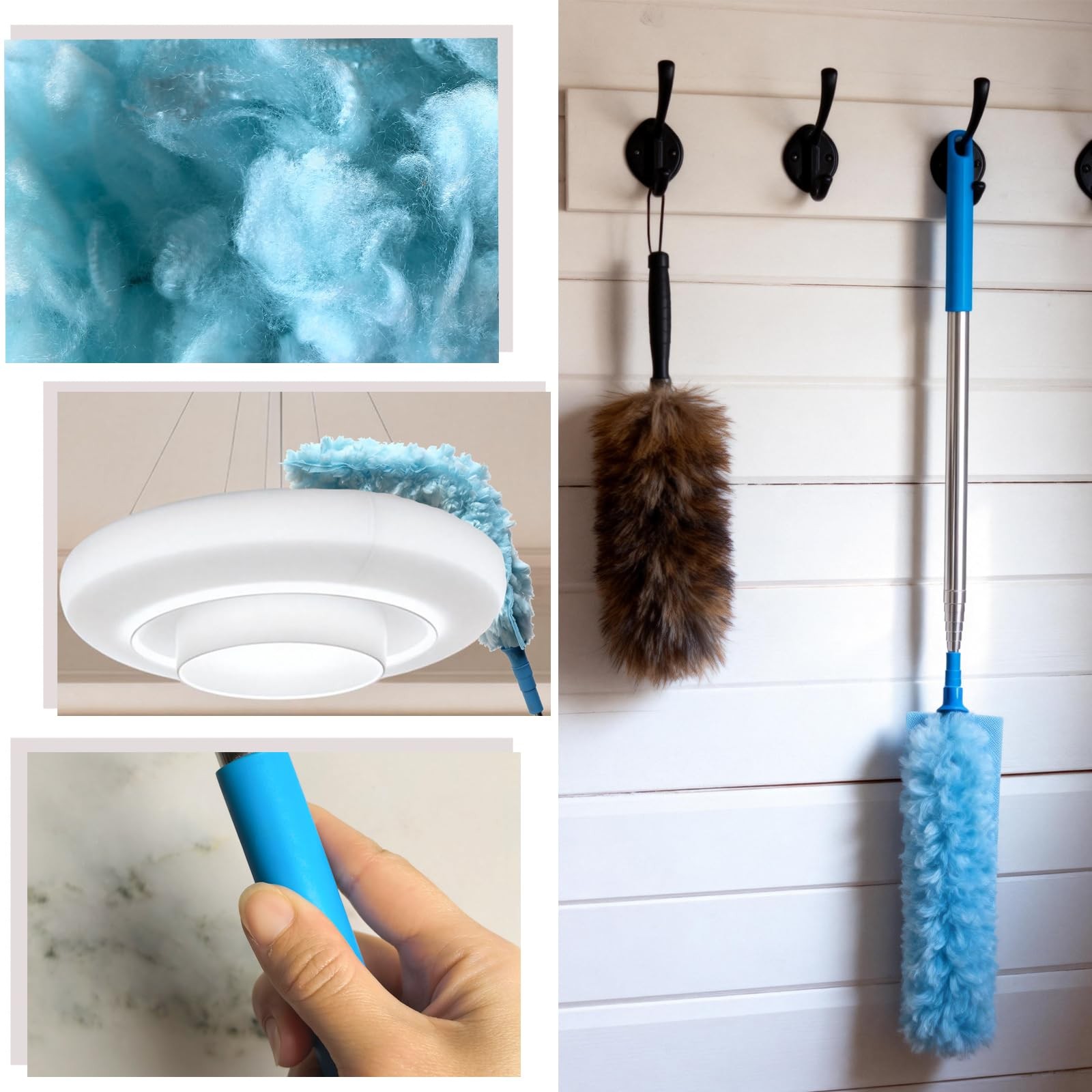 100 Inch Extended Handle Duster Heavy Duty Dusting 360° Duster Refills Kit, M…