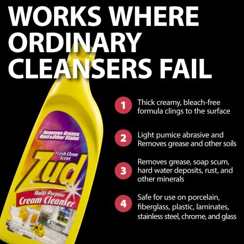 Zud Cream Cleanser Bleach Free Bathroom Cleaner 19 Fl Oz Pack of 2