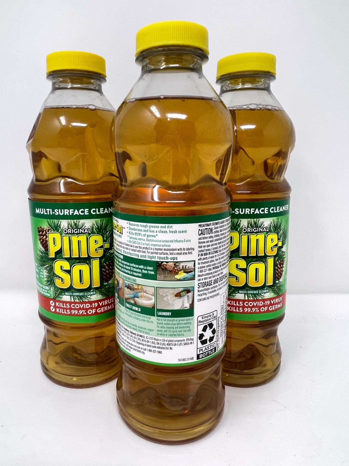 (3) Pine Sol Original Formula w/Pine Oil Glycolic Acid Cleaner 24oz Discontinued
