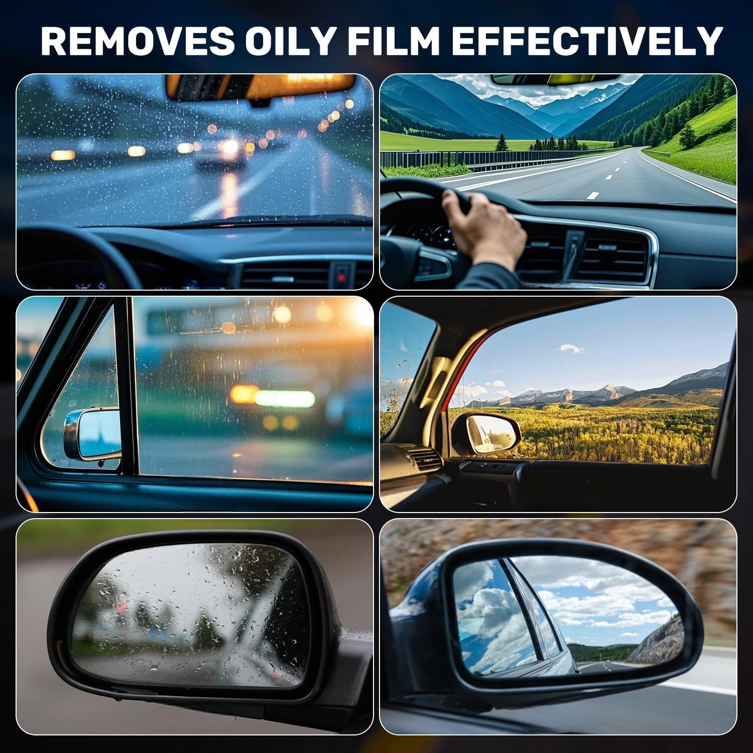 Glass Oil Film Remover for Car, Glass Emulsion Cleaner, Cleaning Board Removes