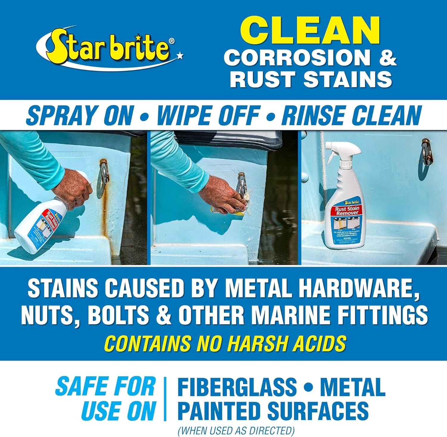 2 pack StarBrite Rust Stain Remover Spray 22 Oz Dissolve Corrosion Stains