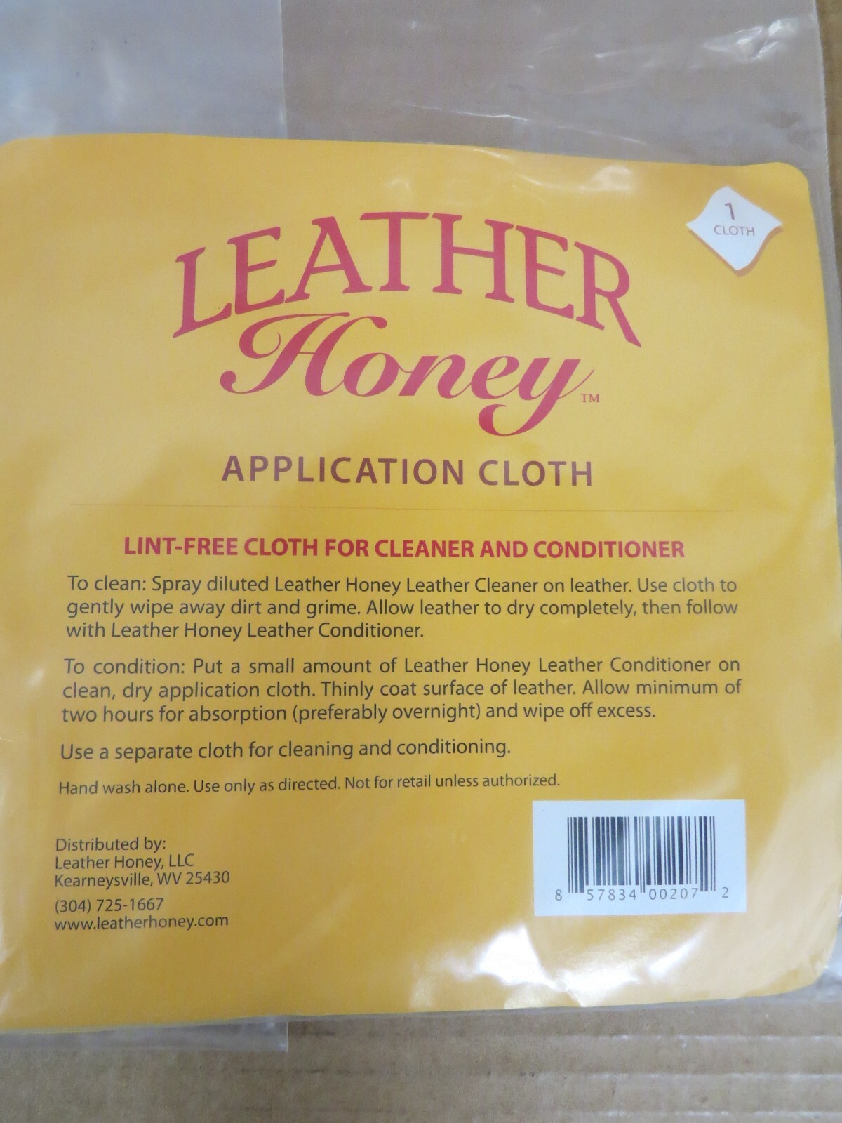 Lot of 7 NEW Leather Honey Conditioner Lint-Free Application Microfiber Cloths
