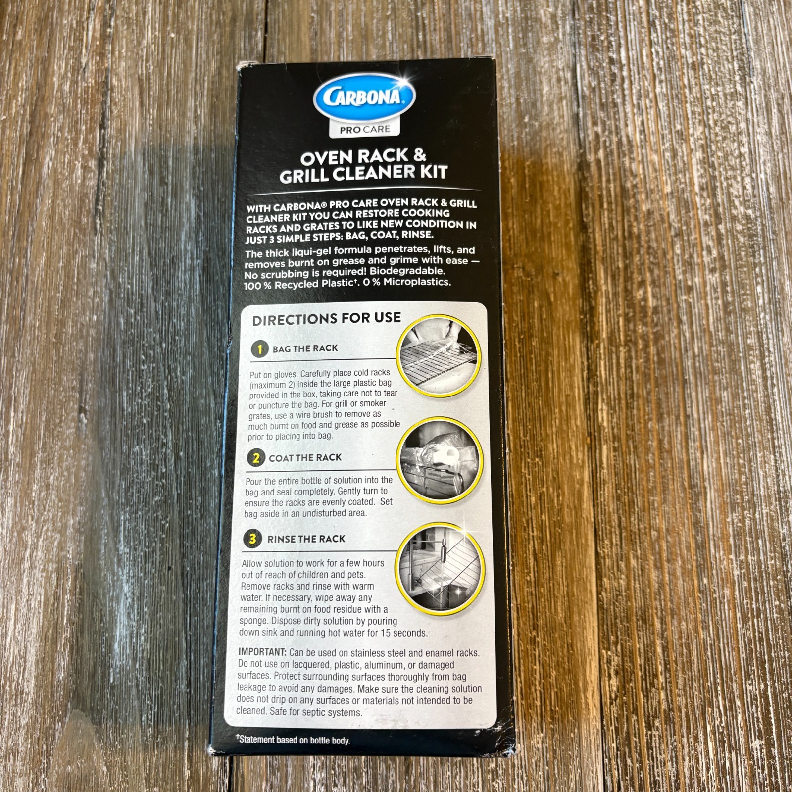 Carbona Pro Care Oven Rack and Grill Cleaner Kit 16.8oz 2-in-1 Easy 3-Step