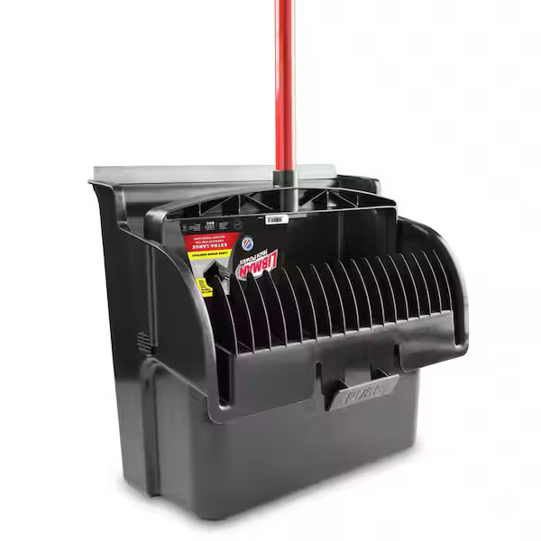 16 Inch Standing Dustpan with Steel Handle Large Capacity Garage Floor Cleaner