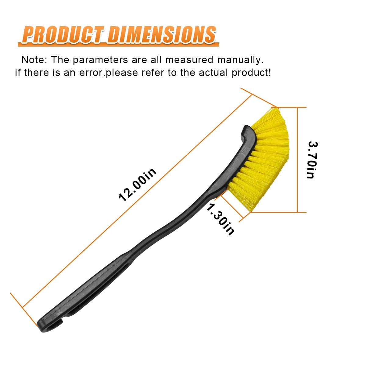 Car Wheel Cleaning Brush, 12” Hard Bristle Auto Tire Gap Scrub Brush with Lo…