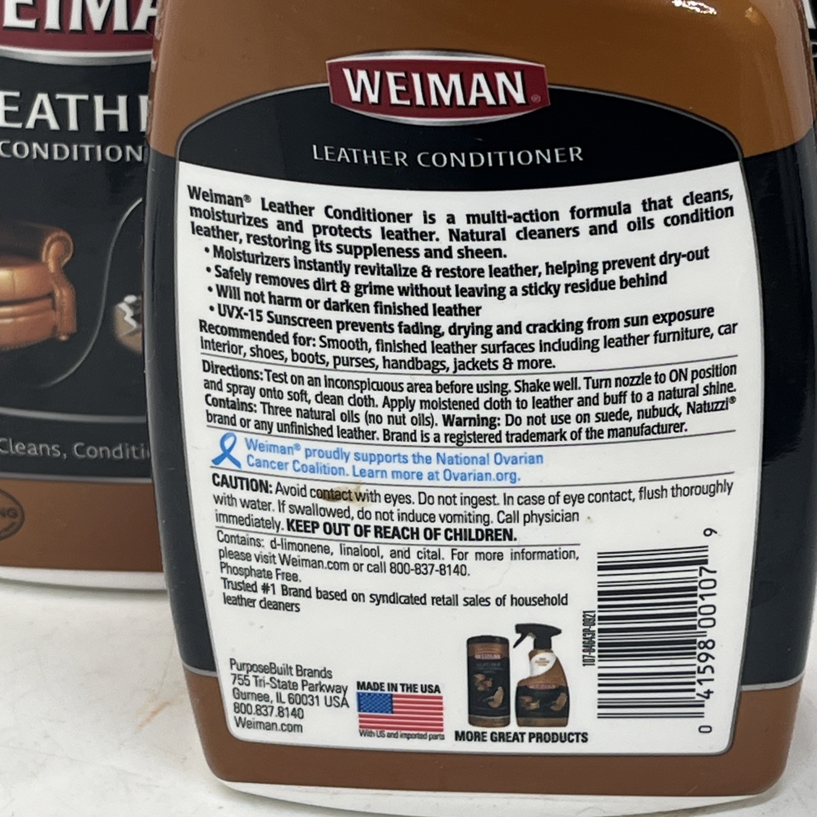 22 OZ Lg Weiman LEATHER CONDITIONER CLEANER Protect Restore – 3