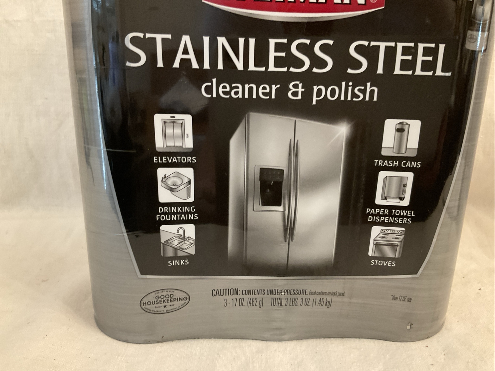 Weiman Stainless Steel Cleaner & Polish (17oz, 3pk Sealed Package) Original