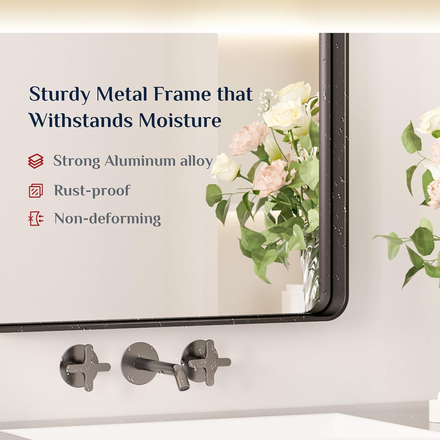 Black Bathroom Mirror,20 x 30-Inch Rectangular Wall Vanity Mirror,Tempered Glass