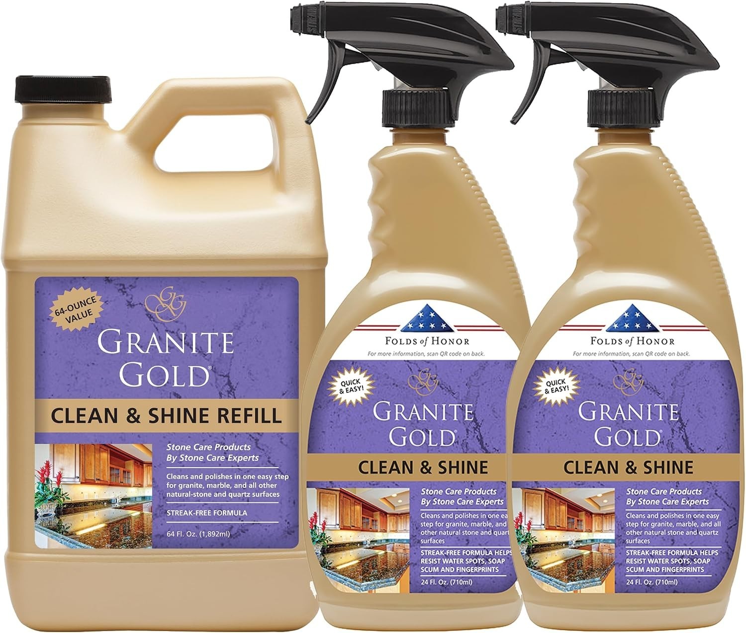 Natural Stone Cleaner & Polish Spray, 3-Pack