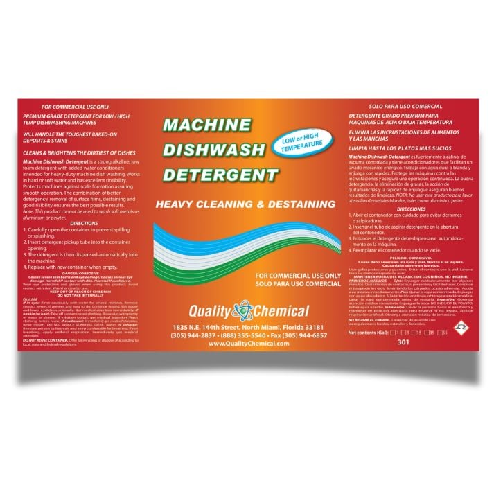 Heavy Duty Liquid Alkaline Commercial Dishwasher Detergent – Industrial-Grade…
