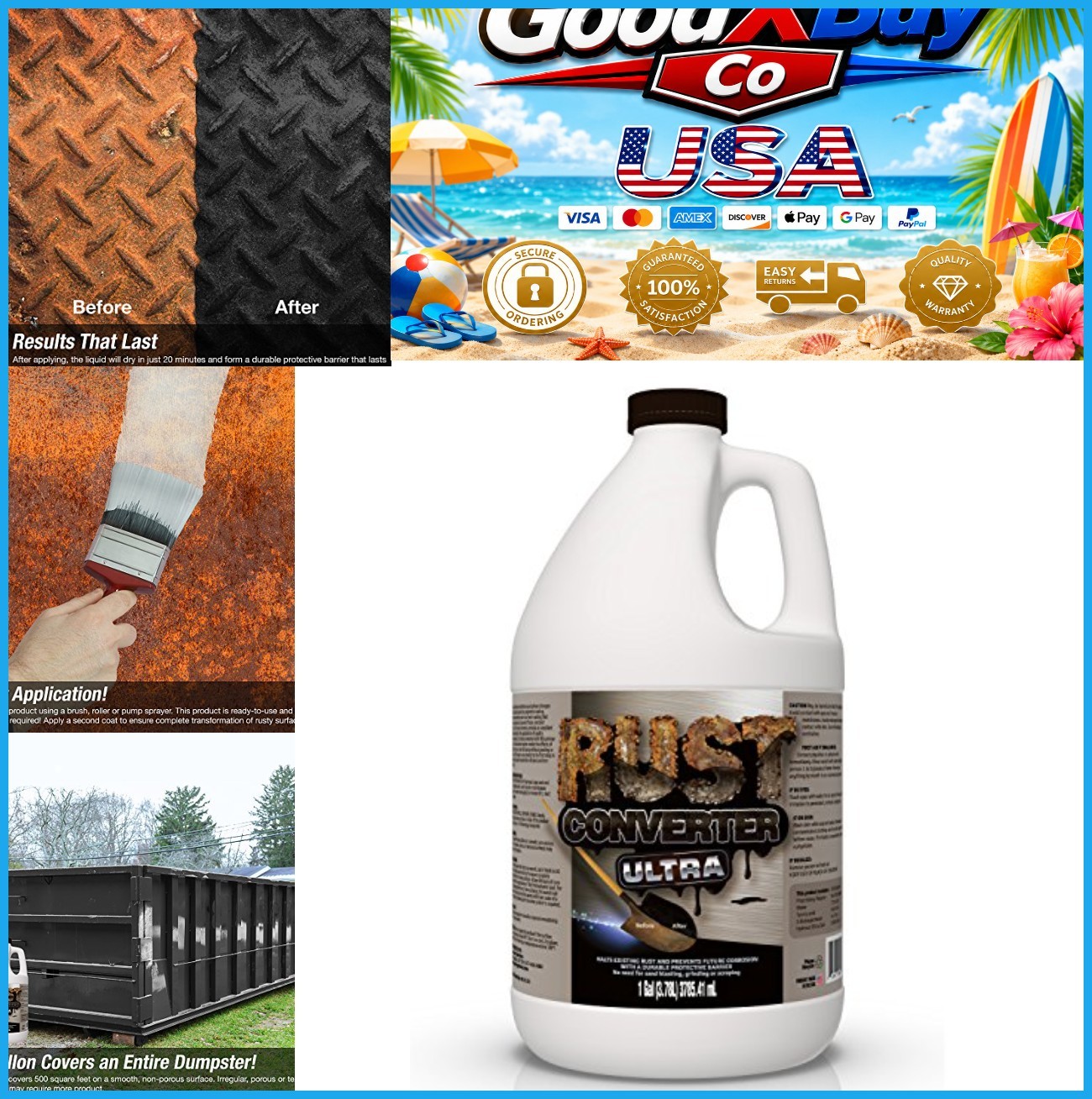 NEW Rust Converter Ultra 1 Gallon Spray Professional Grade Rust Repair Sealer