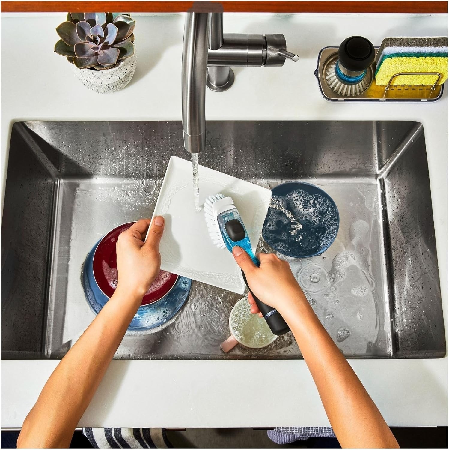 Cepillo Para Fregar Platos, Cepillo De Palma Con Mango Ergonómico Para Limpieza