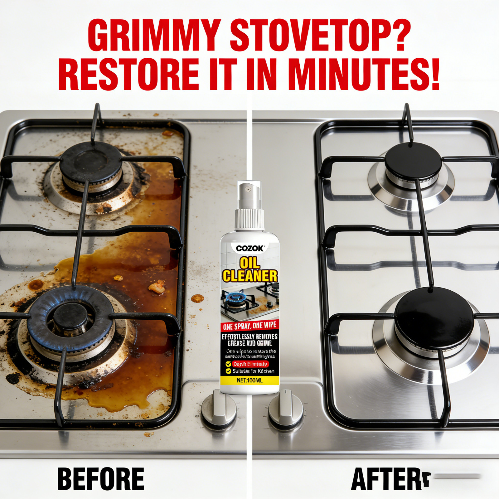 Quick Wipe Kitchen Degreaser – One Spray One Wipe, Restores Shine in Minutes