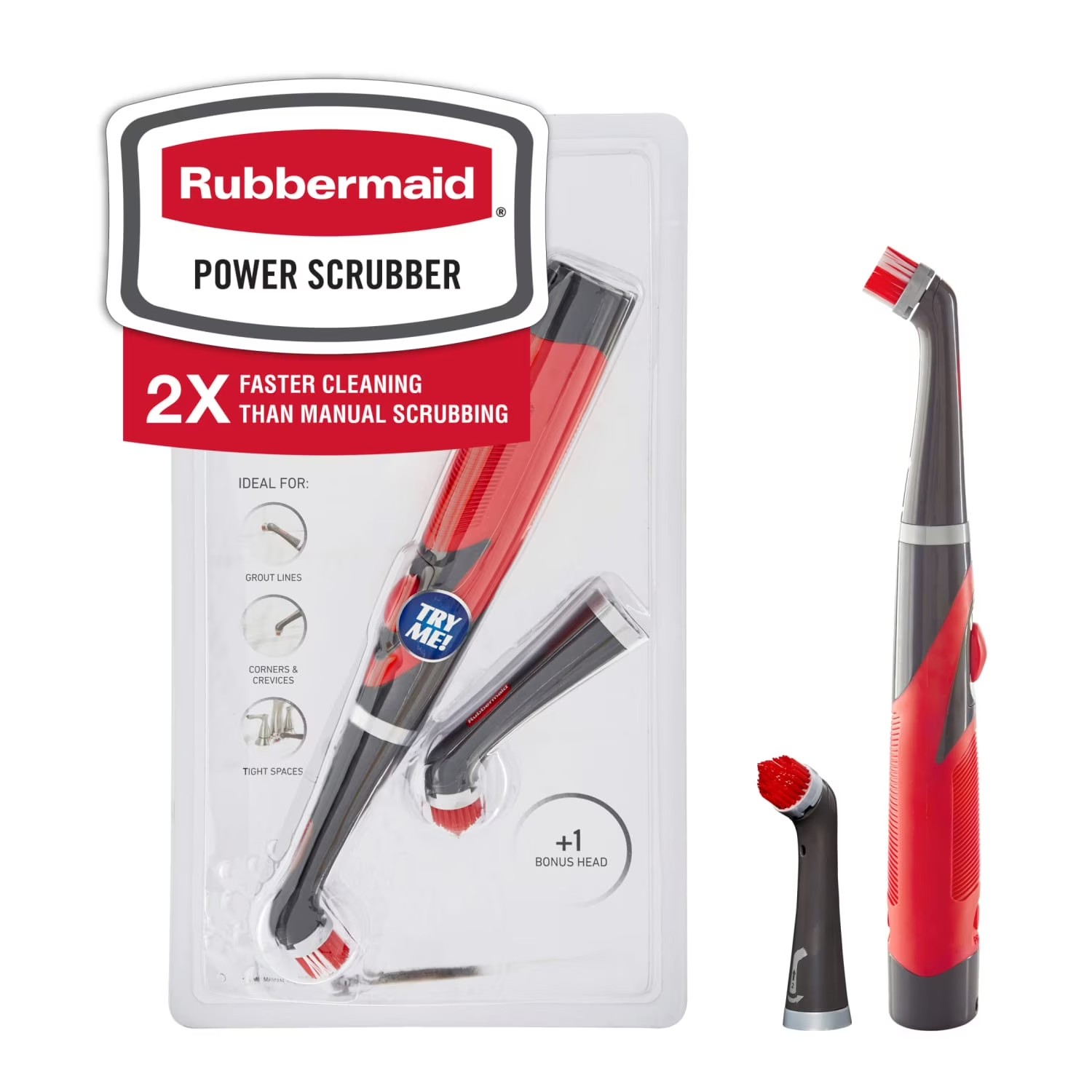 Rubbermaid Cordless Power Scrubber, Electric Handheld Cleaning Brush for Bathroo