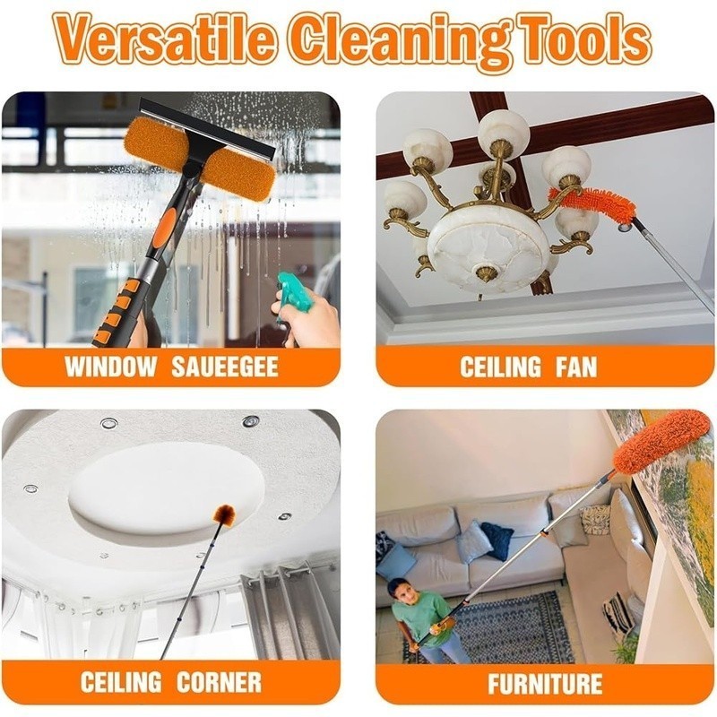 26FT High Reach Duster Cleaning Kit with Extension Pole,Cleaner Duster Tool