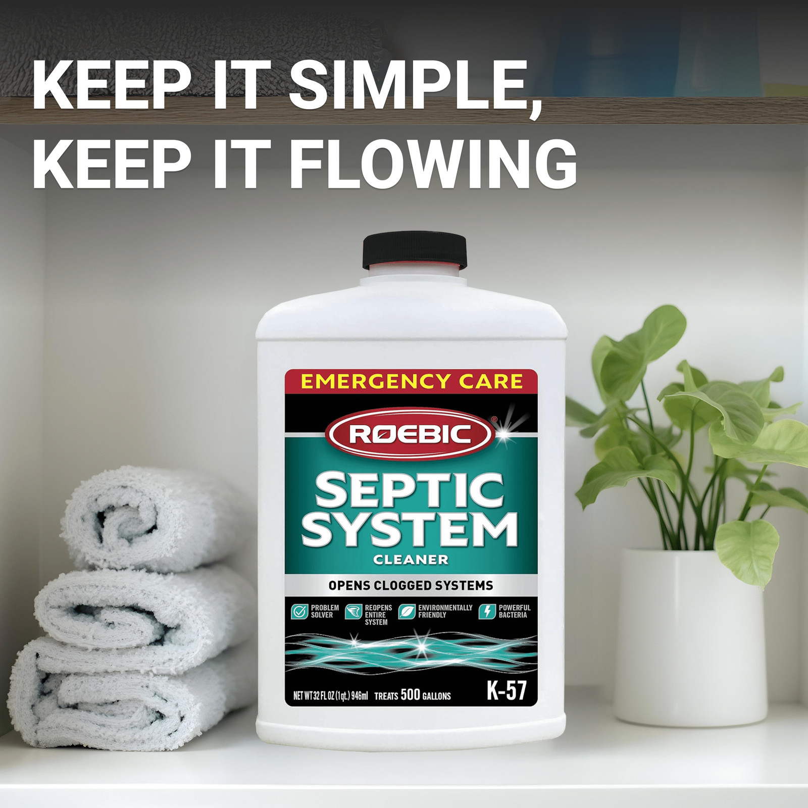 K-57 Septic System Drain Cleaner Liquid Septic Tank Pipe Clog Remover W/