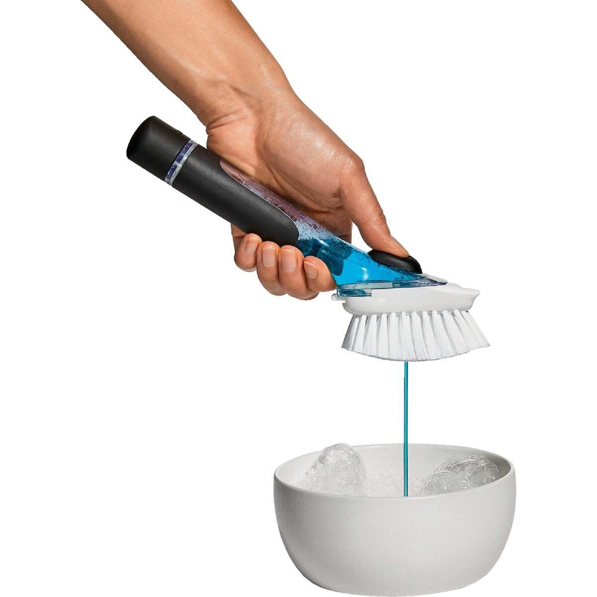 Soap Dispenser Dish Brush Good Grips 1.25″ W Plastic/Rubber Handle Black/White