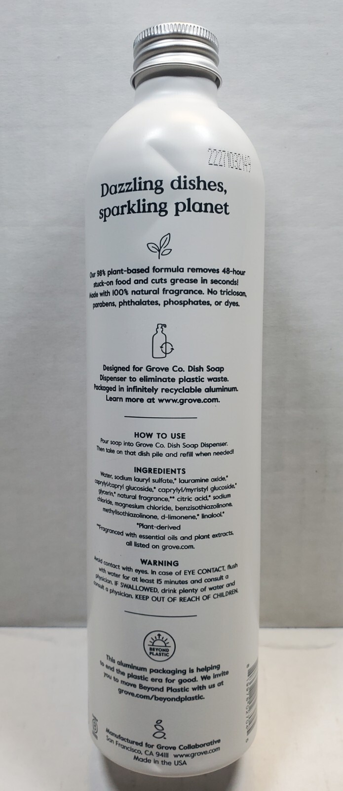 Grove Co. Ultimate Dish Soap Refill, Lavender Blossom & Thyme, 16 fl oz