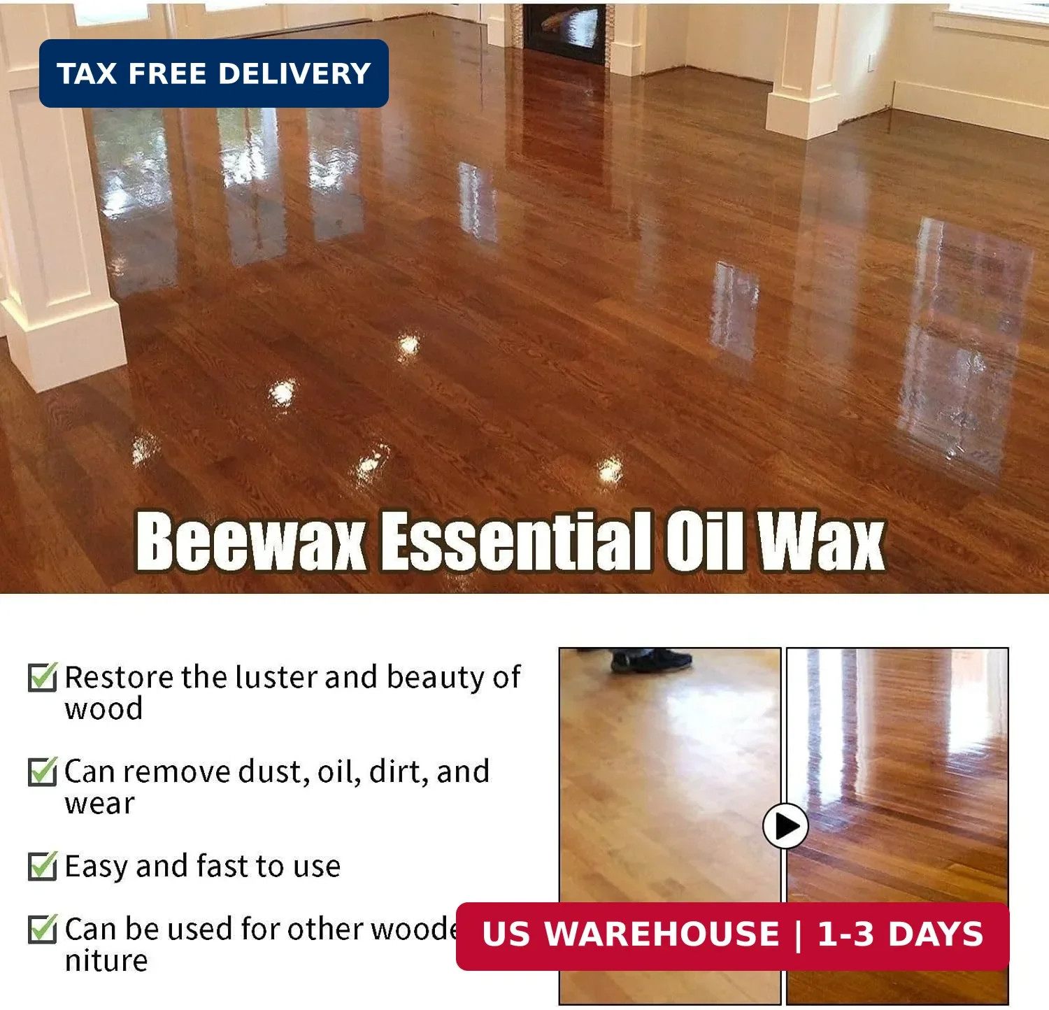 Natural Beeswax Spray, Beeswaxs Essential Oil Wax, Multi-Purpose Furniture Beesw