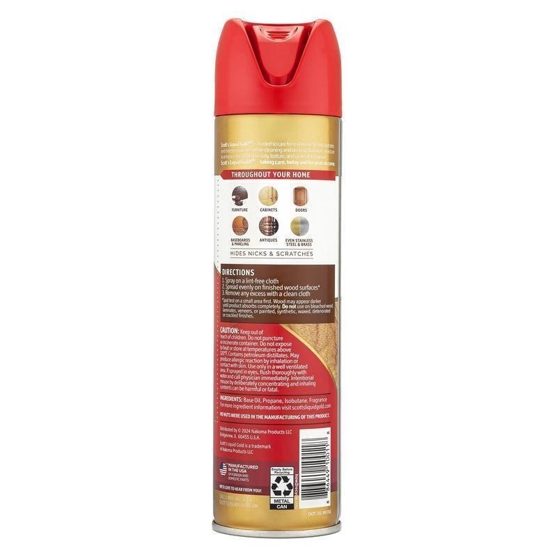Wood Cleaner Polish and Protector Fresh Almond Scent Hides Nicks and Scratches