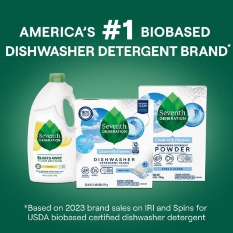 Seventh Generation Free & Clear Natural Dishwasher Detergent Packs – 45ct