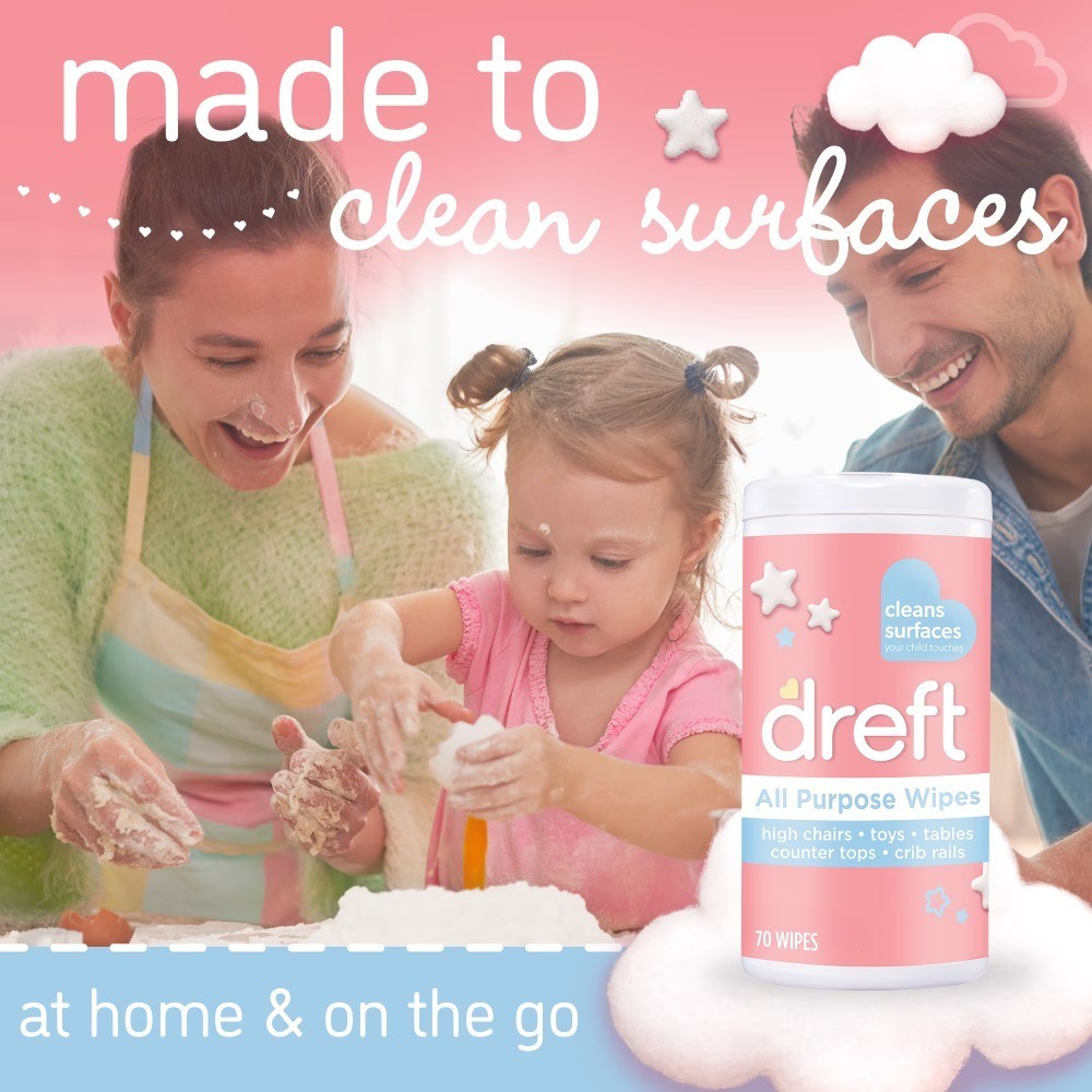 Baby Cleaning Wipes 70 Count Pack Gentle for Skin and Surfaces All Purpose