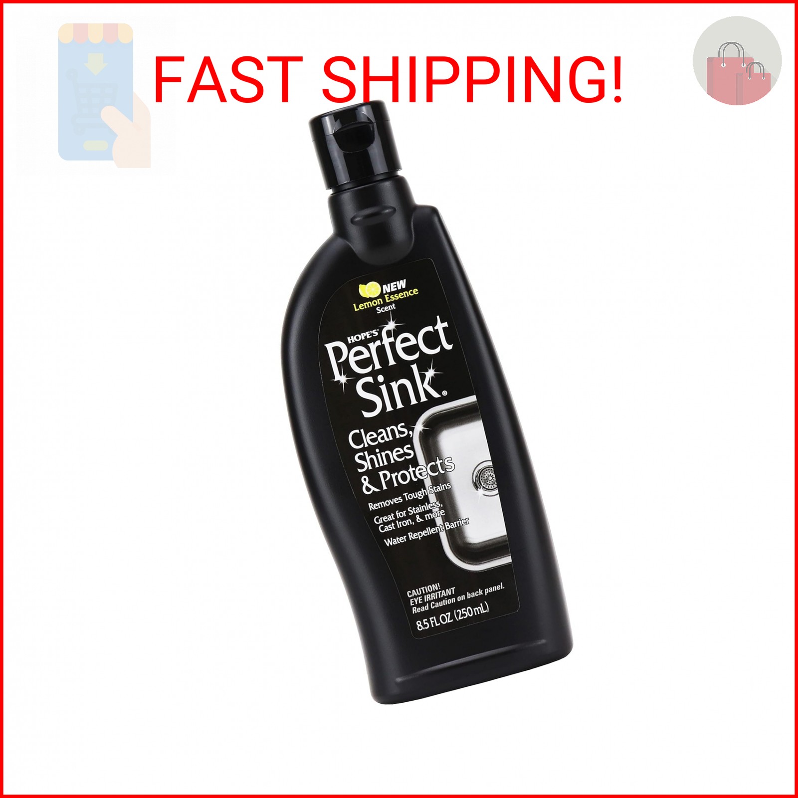 HOPE’S Perfect Sink Cleaner and Polish, Restorative, Removes Stains, Cast Iron,
