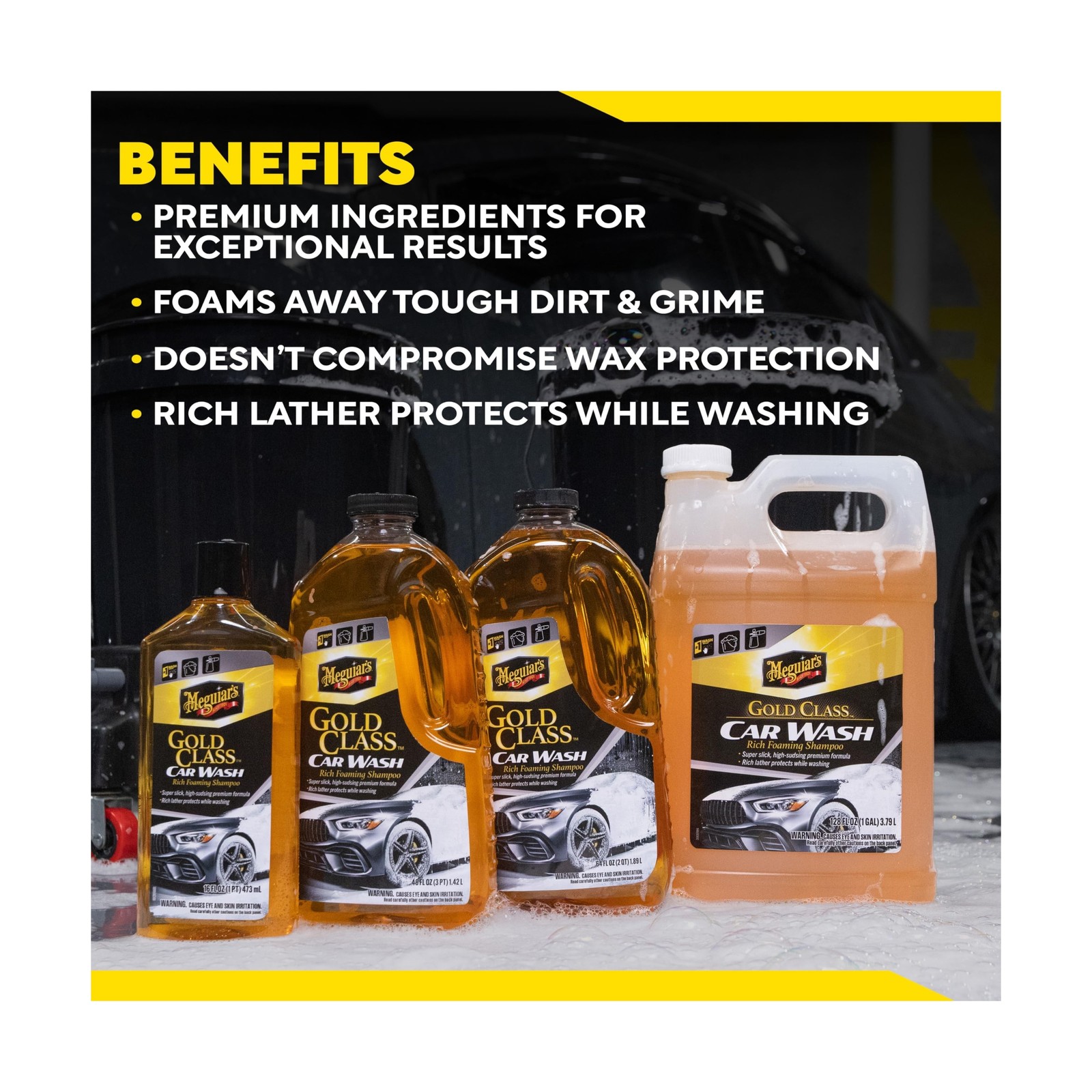 Meguiar’s Gold Class Car Wash – Premium Foaming Car Wash Soap, High Gloss