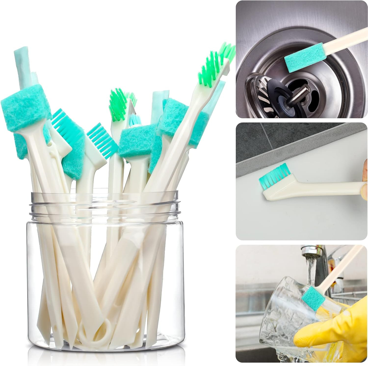 16 Pcs Small Household Cleaning Brushes – Deep Detail Crevice Cleaner