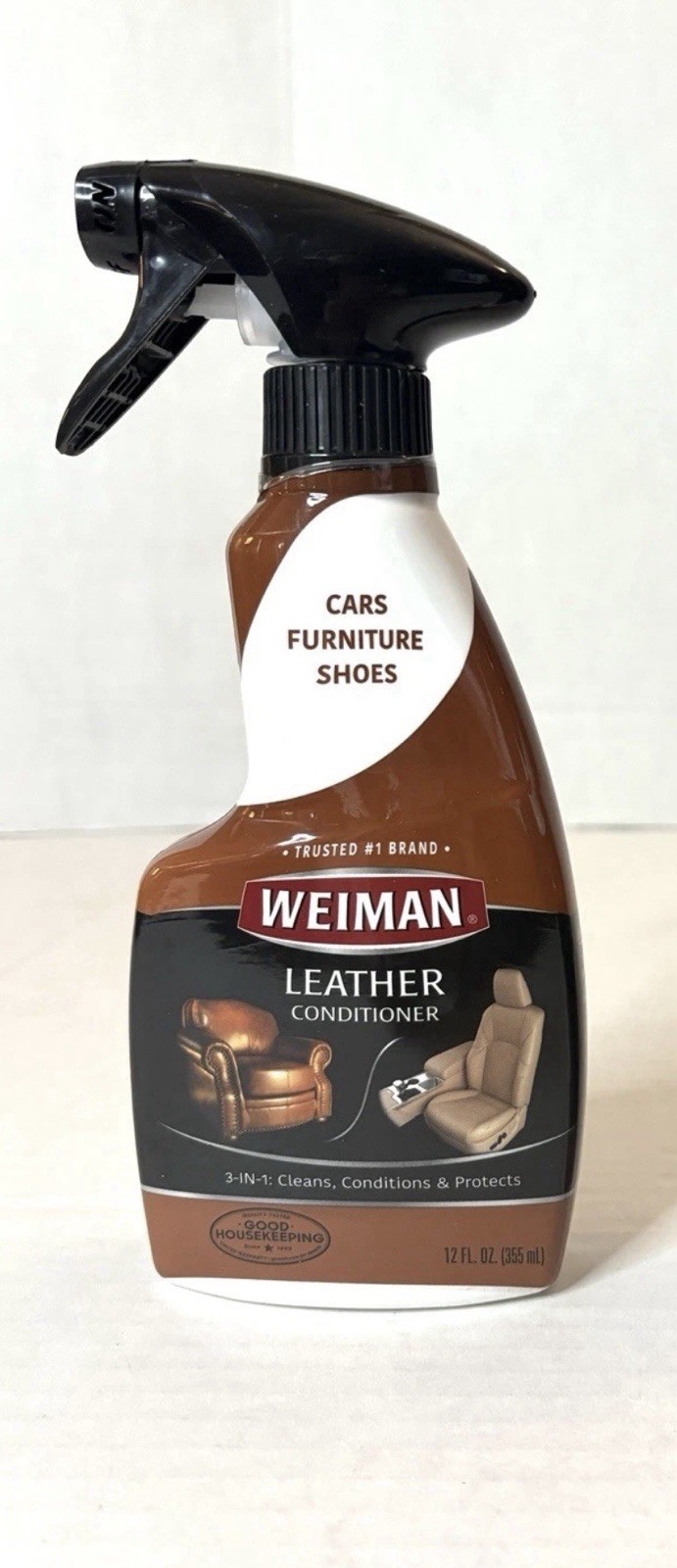 WEIMAN LEATHER CONDITIONER 3-IN-1 CLEANS CONDITIONS PROTECTS 12 FL OZ LOT OF 2