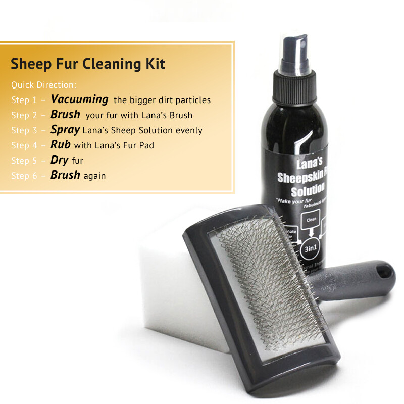 Sheep Lamb Fur Care Kit – Clean Fur Side of Sheepskin Lambskin Jackets Rugs