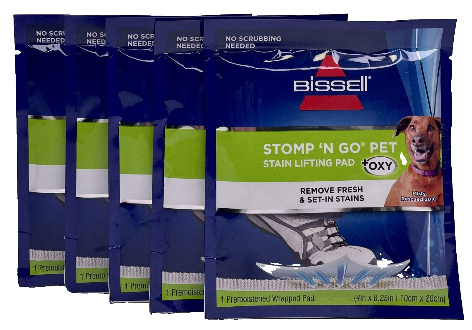 Bissell Stomp ‘n Go Pet Stain Lifting Pad OXY 5 Pack New Sealed