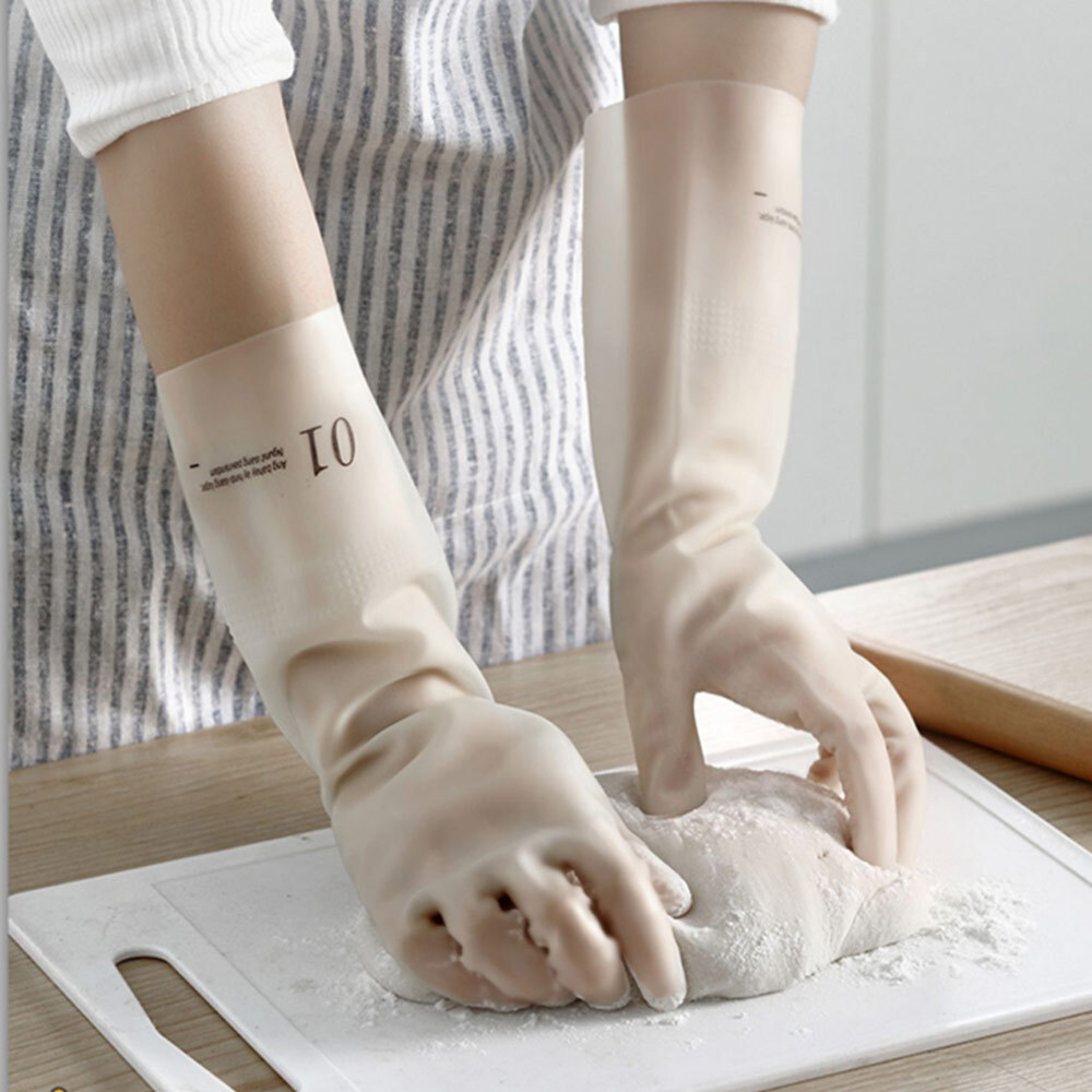 Food Grade Durable Non-slip Gloves Kitchen Household Cleaning Waterproof 2 pairs